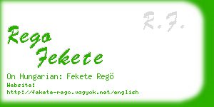 rego fekete business card